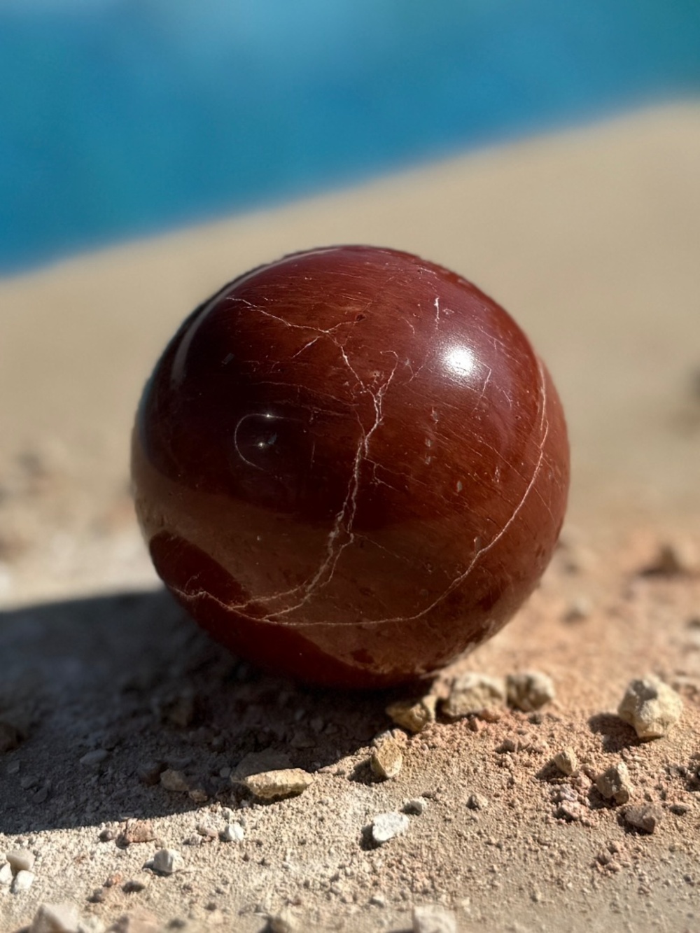 AAA Australian Deep Red Cinnabar Jasper Crystal Sphere - Picture 4 of 9